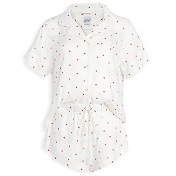PLUSH Soft n Cozy Heart Shortie PJs 2 pc Set  XS NWT - Picture 2 of 7